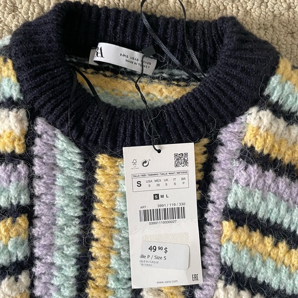 zara multicolour sweater - Picture 2 of 2